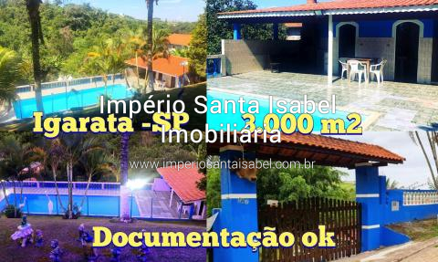 [Vende chácara 3.000 M2 com Piscina -doc ok- em Igarata -SP- REF: 1550]